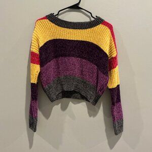 Luv Lane Cropped Chunky Knit Sweater Striped